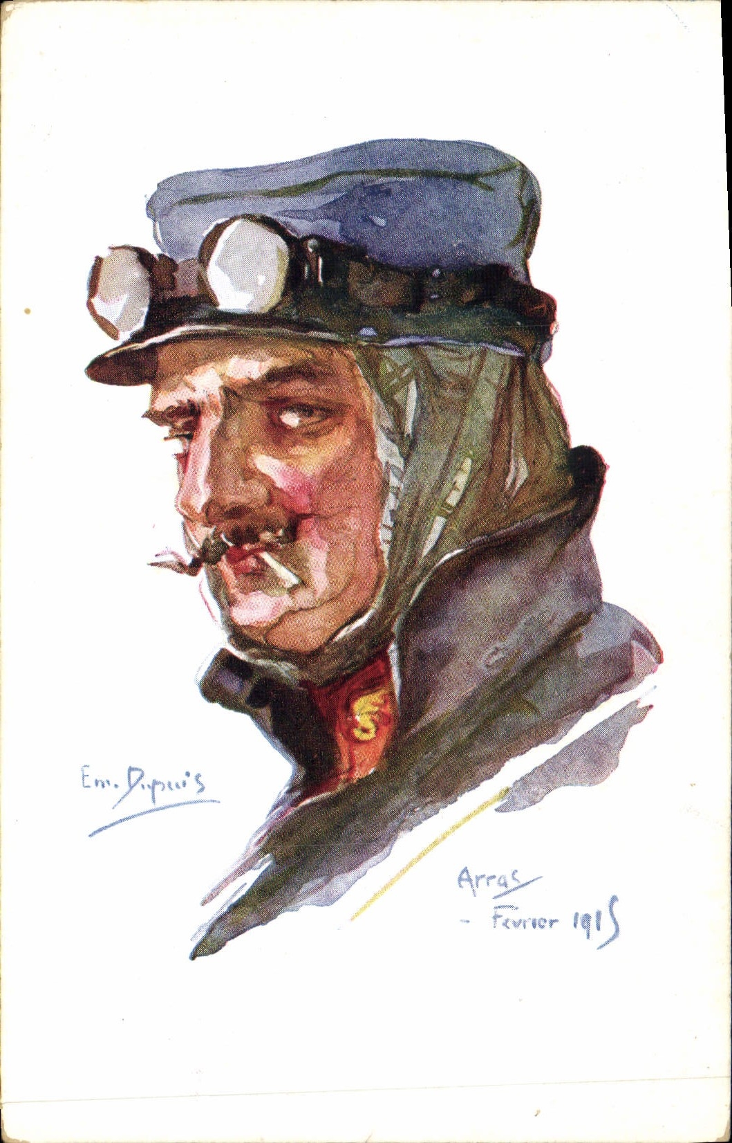 Soldado en uniforme — Arras — dibujo de Em. Dupuis