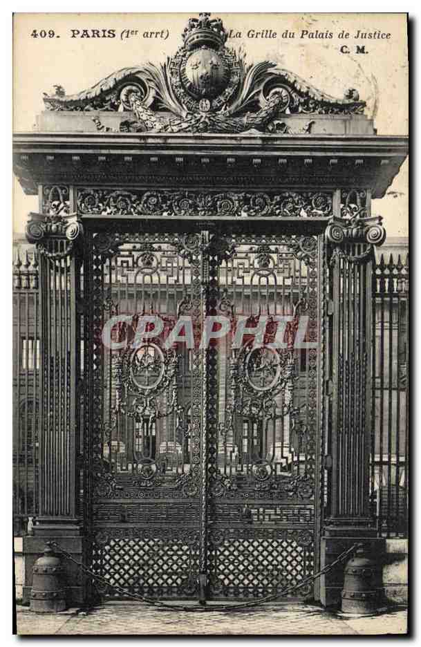 CPA Paris La grille du Palais de justice