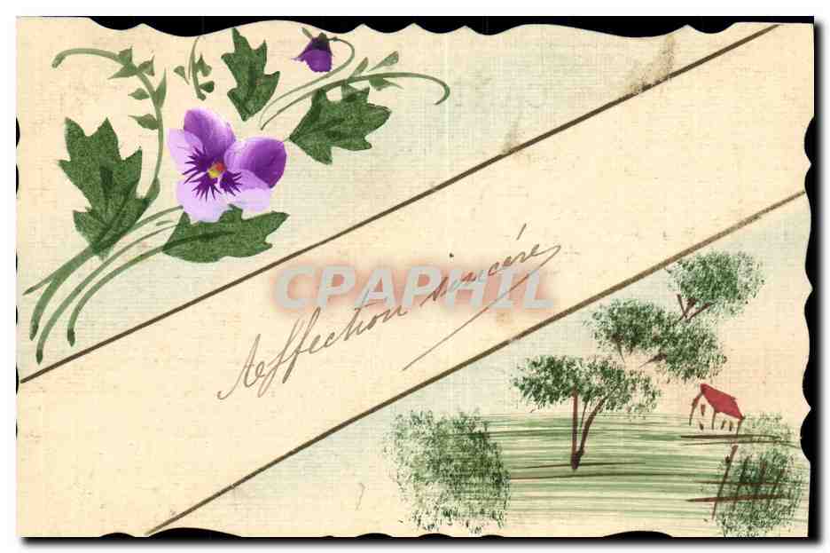 Paysage avec violette — éditeur inconnu, n° de série non visible