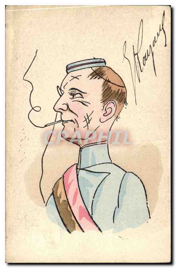 Caricature d'un soldat fumant — signature de R. Mayeaux — éditeur Union postale universelle