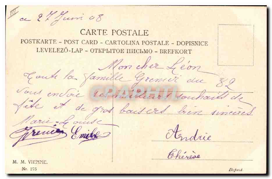 Femme en robe blanche sur un ponton — M. M. VIENNE, n° 275 — Back