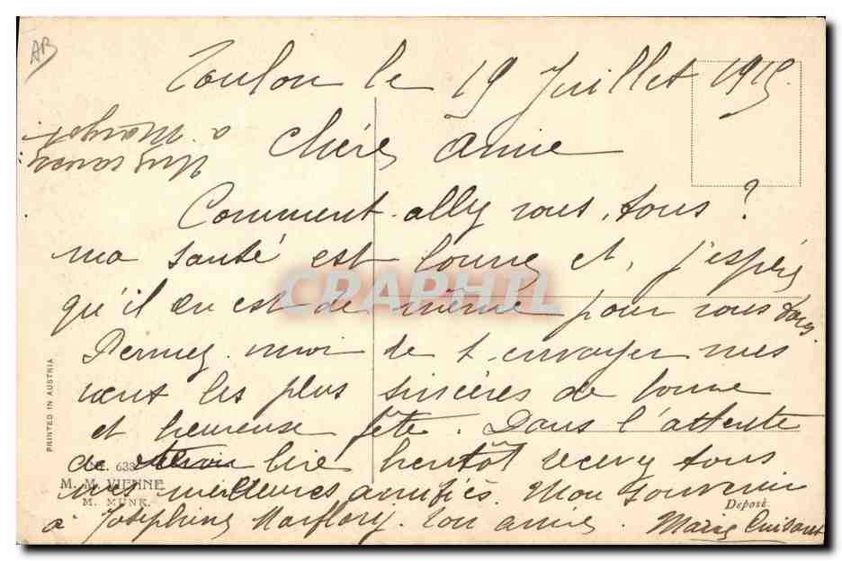 CPA Fantaisie Femme — Verso