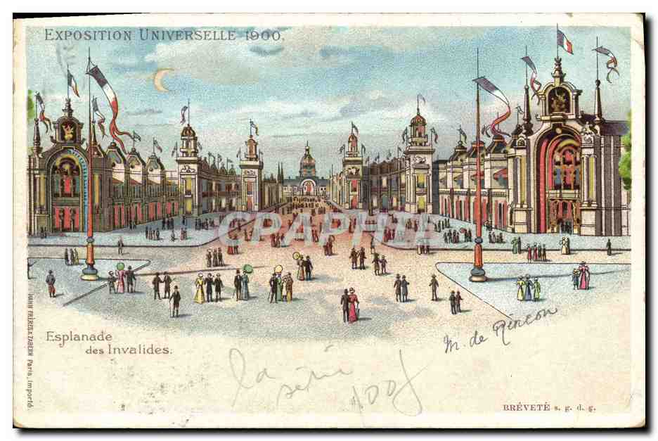 Esplanade des Invalides — Exposition Universelle 1900 — Bréveté a. g. d. g.
