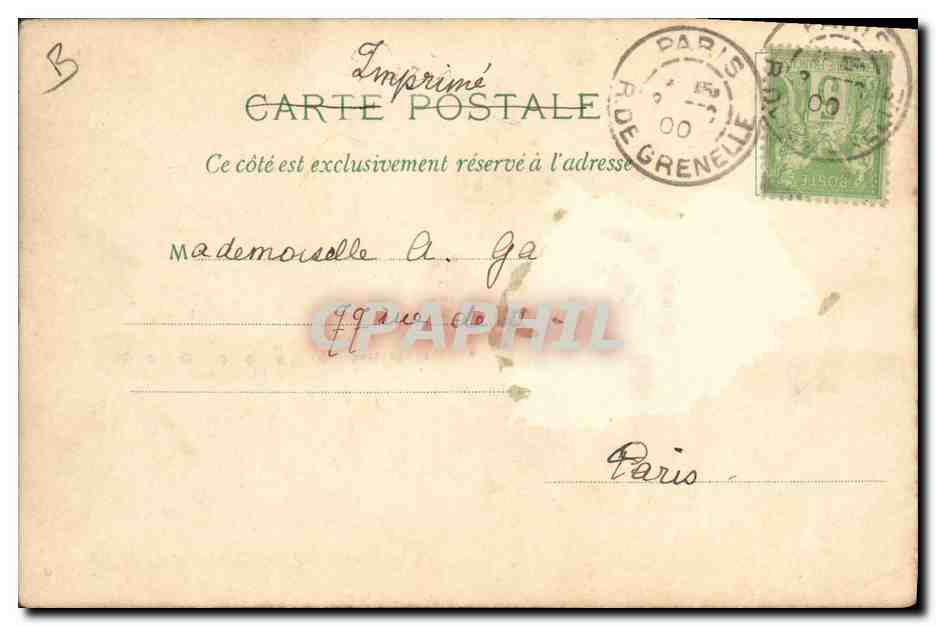 CPA Carte Transparente Paris Exposition Universelle 1900 Entree monumentale Place de la Concorde — Rückseite