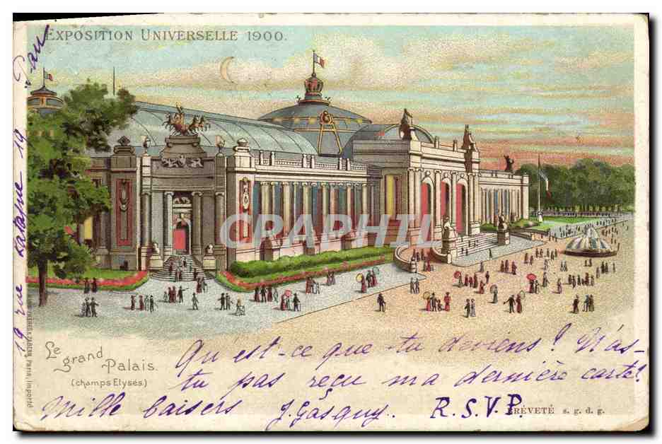 CPA Carte Transparente Paris Exposition Universelle 1900 Le Grand Palais Champs Elysees