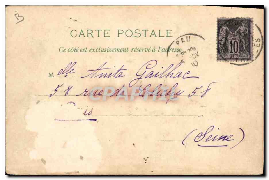 CPA Carte Transparente Paris Exposition Universelle 1900 Le Grand Palais Champs Elysees — Rückseite