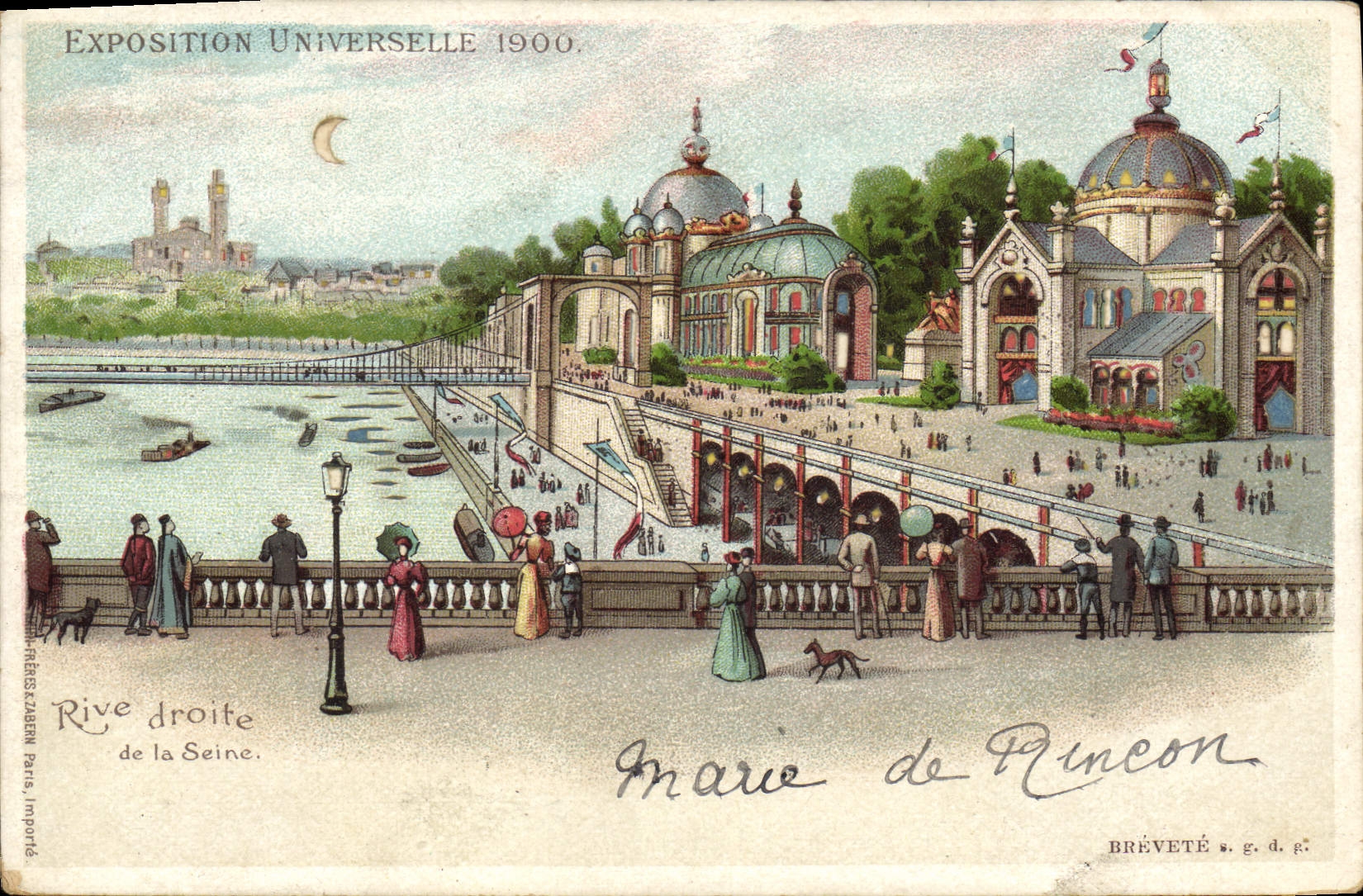 CPA Carte Transparente Paris Exposition Universelle 1900 Rive Droite de la Seine
