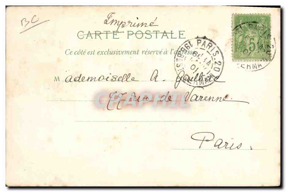 CPA Carte Transparente Paris Exposition Universelle 1900 Rive Droite de la Seine — Rückseite