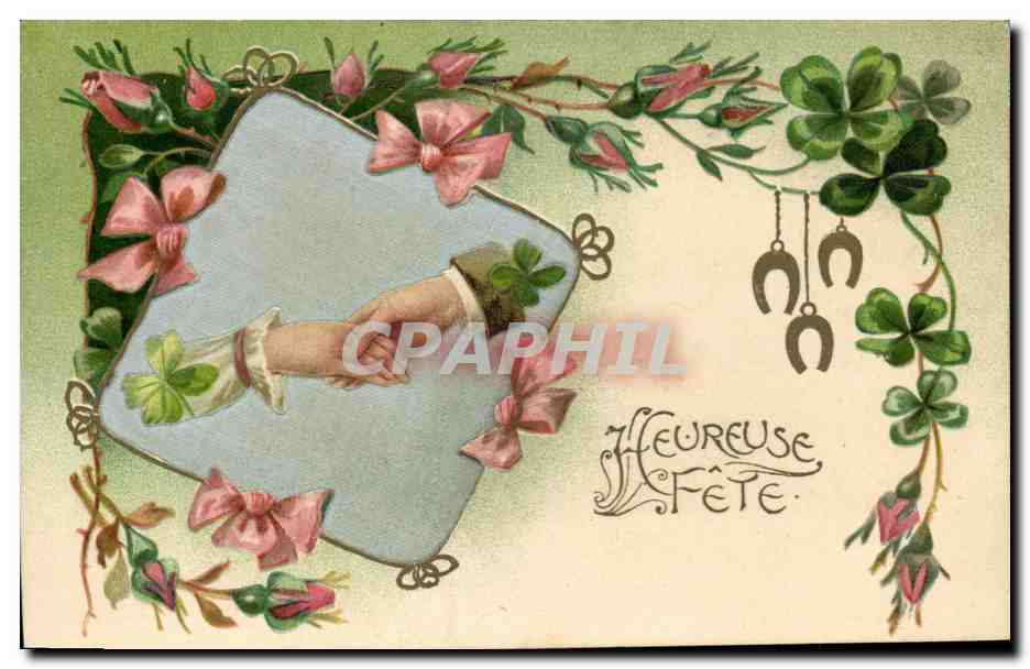 Main tenant une cloche — Félicitations — éditeur Weltpostverein, série 6244/45