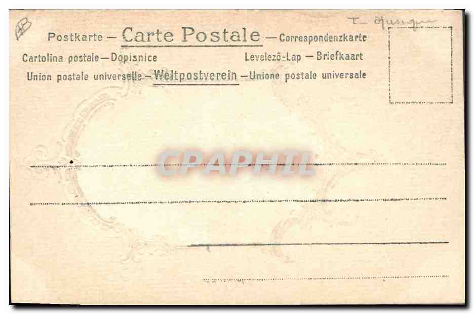 Femme jouant de la harpe — illustration encadrée — éditeur non visible — Verso