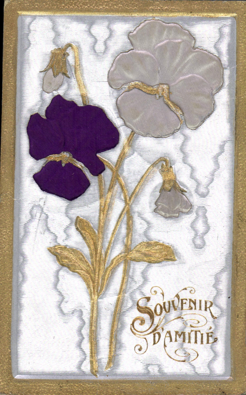 Fleurs de pensée — Souvenir d'amitié — Carte postale