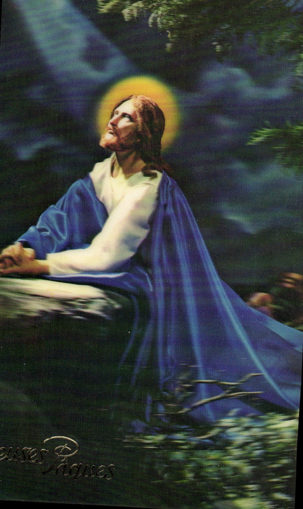 Jésus dans le jardin de Gethsémané — scène de la Passion — éditeur TOPPAN, n° PK-234
