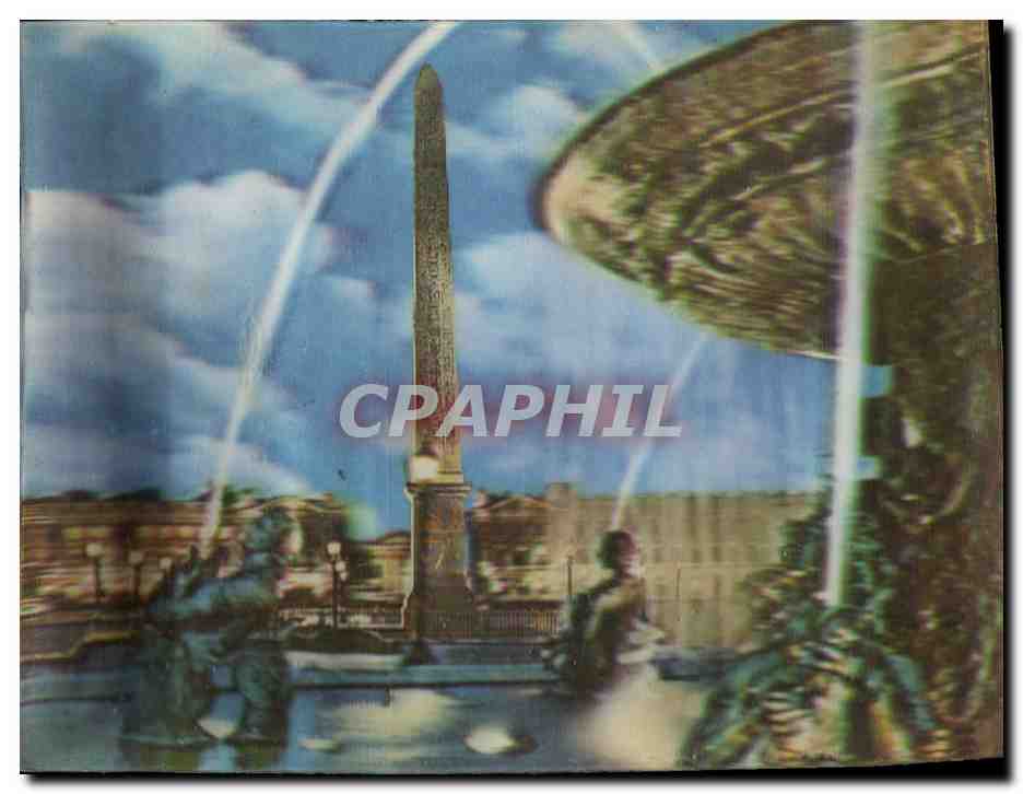 CPM Fantaisie Paris Place de la Concorde Obelisque (décor en relief)