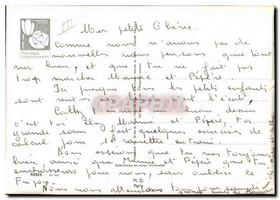 Roses — édition officielle — Floralies Internationales, Paris — Verso