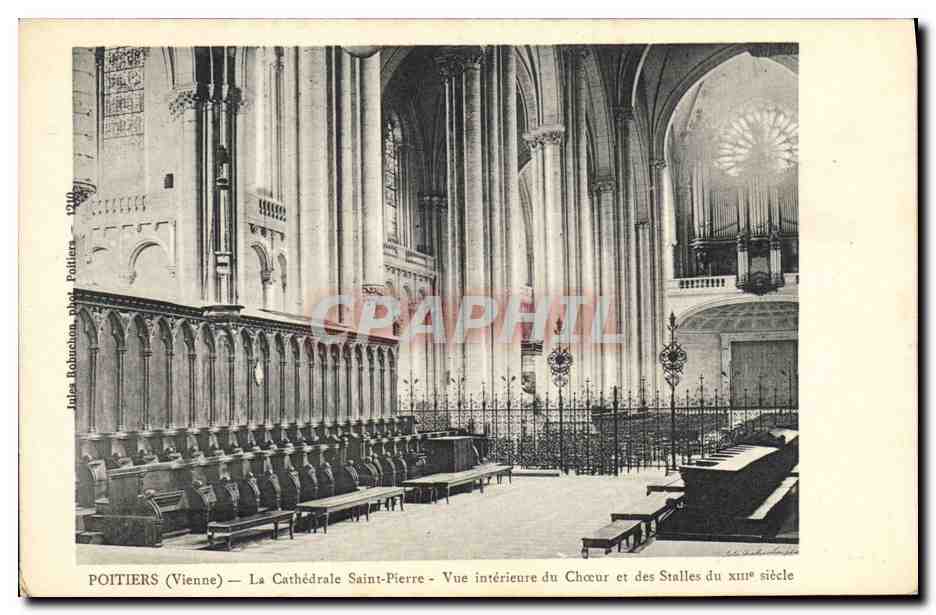 CPA Orgue Poitiers La cathedrale Saint pierre Vue interieure du choeur et des stalles