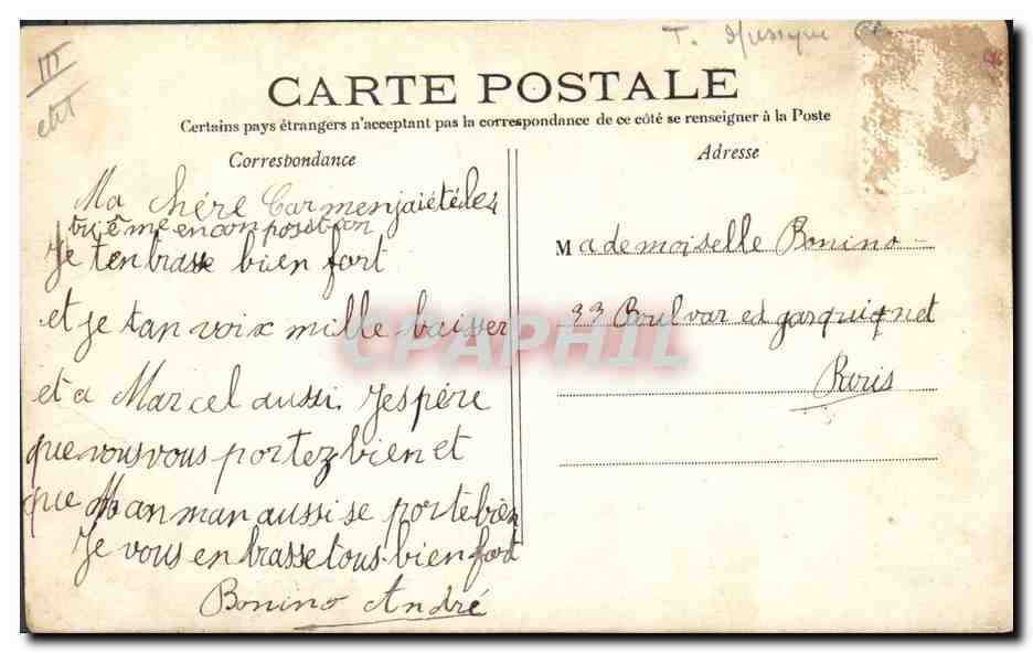 CPA Orgue Paris Salle Berlioz Rue de Clichy Fauteuils de balcon et grand orgue — Verso