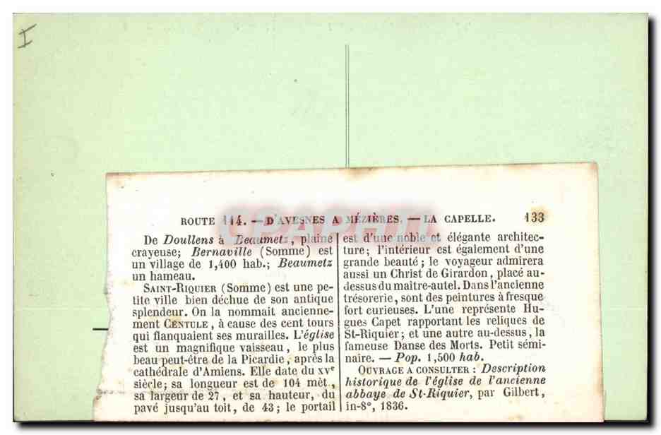 CPA Orgue Saint Ricquier L'eglise Les stalles du choeur — Rückseite