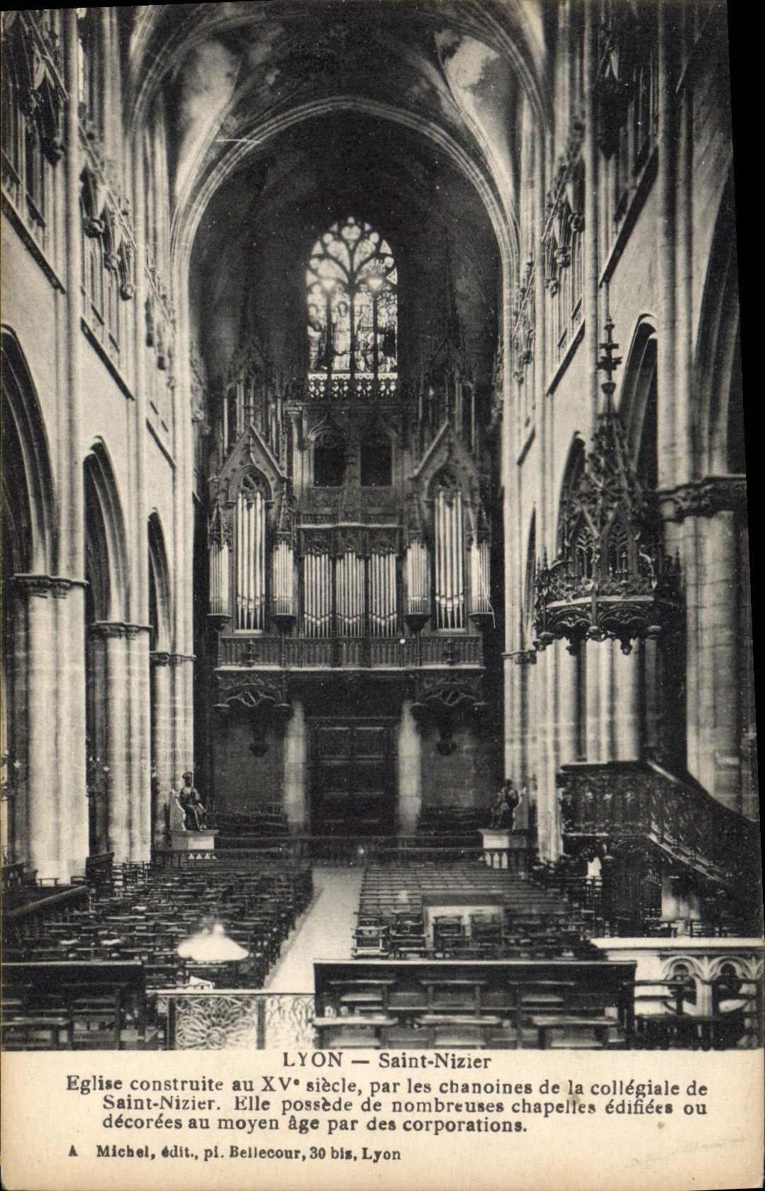 CPA Orgue Lyon Saint Nizier Eglise construite par les chanoines de la collegiale de Saint Nizier