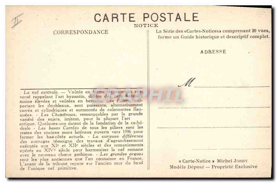 CPA Orgue Cite de Carcassonne Cathedrale St Nazaire La nef centrale  — Rückseite