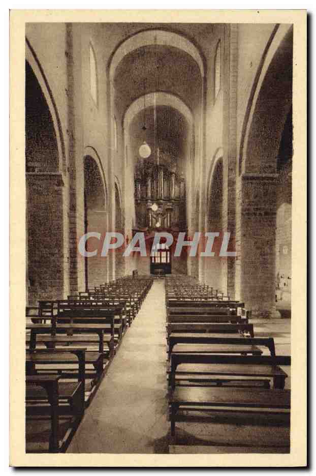 CPA Orgue Saint Guilhem le Desert Herault Interieur de l'eglise abbatiale La nef Les orgues