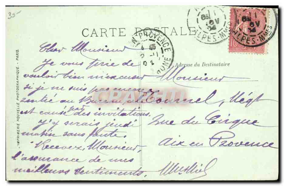 CPA Antibes Le phare et le Semaphore  — Verso