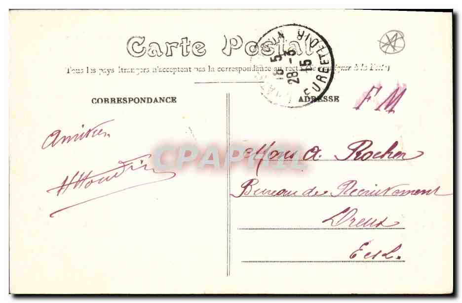CPA Militaria Chateaudun Combat sur la Place le 18 octobre 1870 Philippoteaux Hotel de ville  — Rückseite