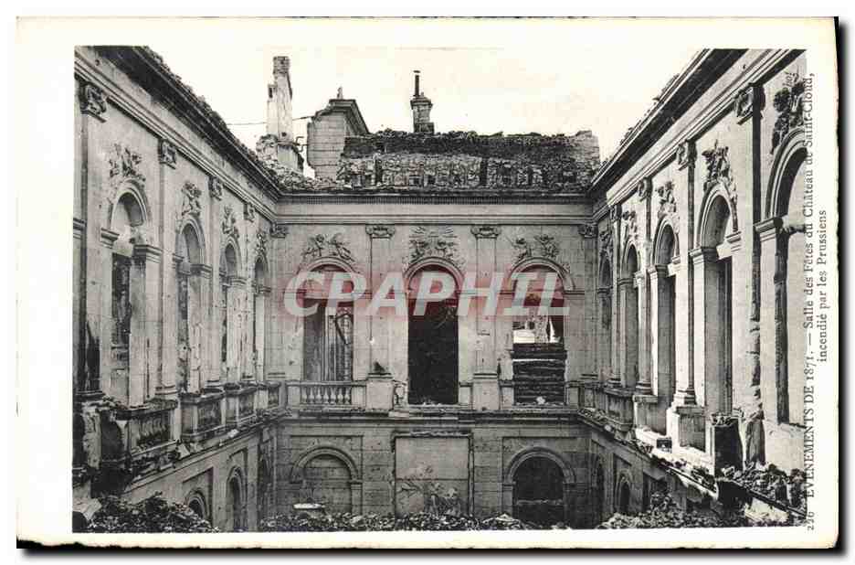 CPA Militaria Evenements de 1871 Salle des Fetes du chateau de Saint Cloud incendie par les Allemands 