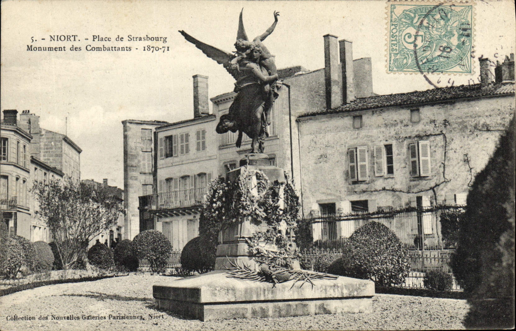 CPA Militaria Monument Niort Place de Strasbourg Monument des Combattants 1870 1871