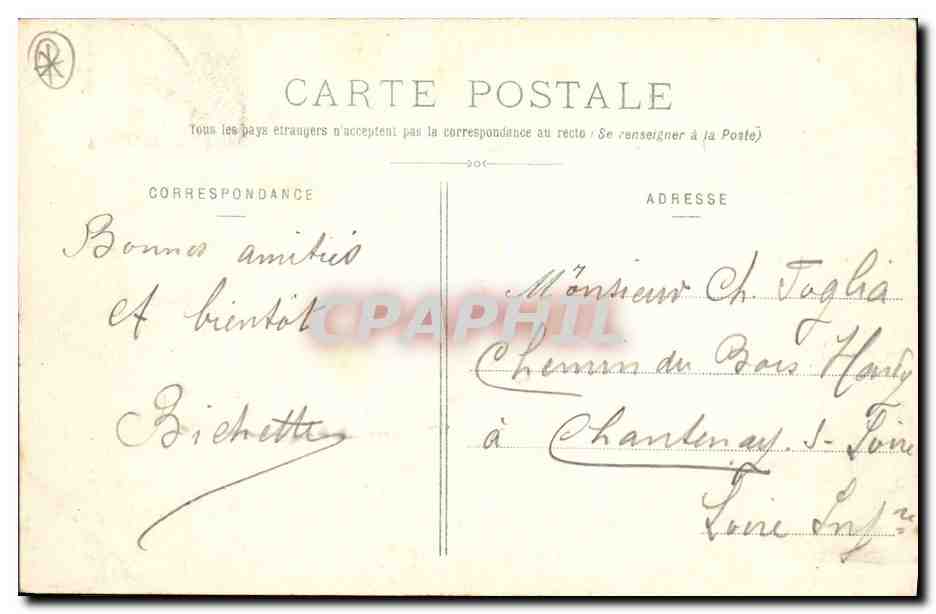 CPA Militaria Monument Niort Place de Strasbourg Monument des Combattants 1870 1871 — Back