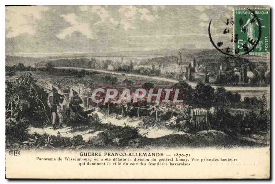 CPA Militaria Guerre Franco Allemande 1870 1871 Panorama de Wissembourg General Douay 
