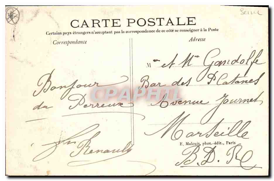 CPA Militaria Monument de la bataille de 1870 Champigny — Rückseite