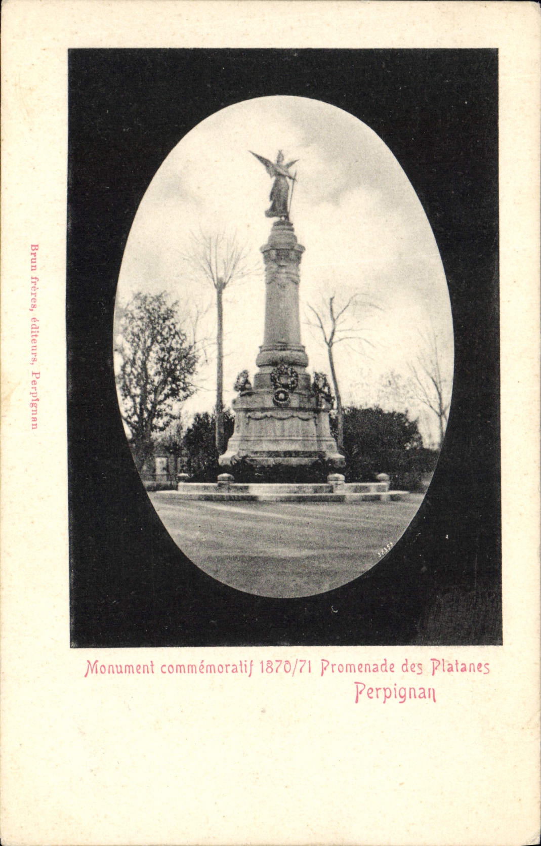 CPA Militaria Monument commemoratif 1870 1871 Promenade des Platanes Perpignan