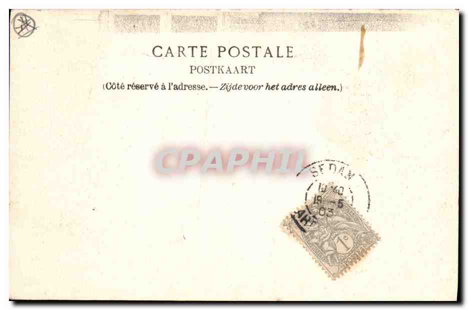 CPA Militaria Chateau de Belle Vue Chambre ou fut signee la capitulation de Sedan  — Rückseite