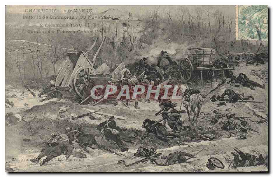 CPA Militaria Bataille de Champigny sur Marne Combat de Fours a Chaux 