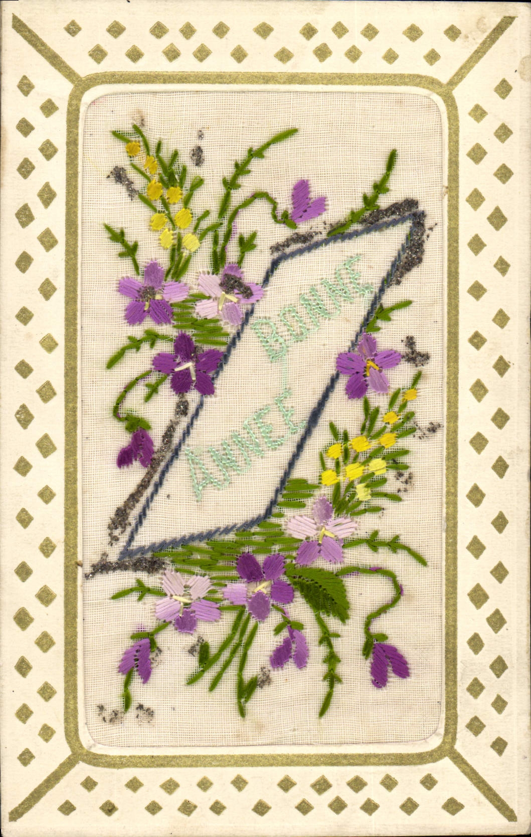 CPA Fantaisie Toilee Fleurs 