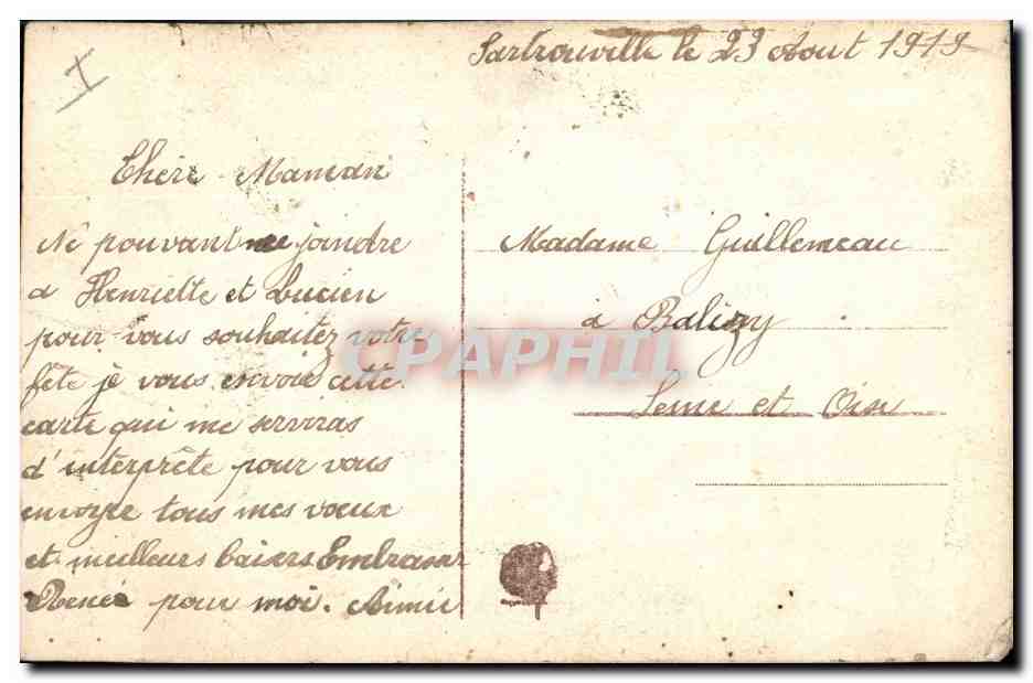 CPA Fantaisie Toilee Fleurs  — Rückseite