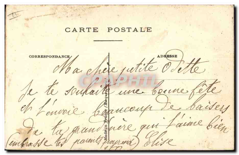 CPA Fantaisie Toilee Fleurs  — Rückseite