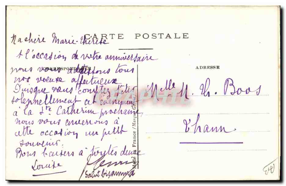 CPA Fantaisie Toilee Fleurs  — Rückseite