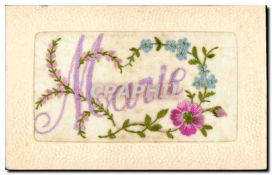 CPA Fantaisie Toilee Fleurs Prenom Marie