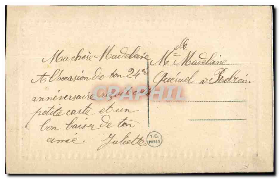 CPA Fantaisie Toilee Fleurs  — Rückseite