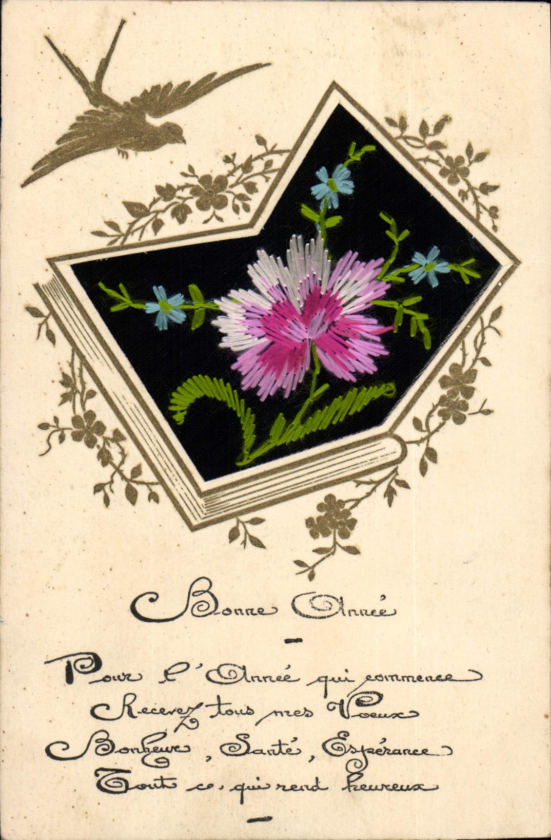 CPA Fantaisie Toilee Fleurs 