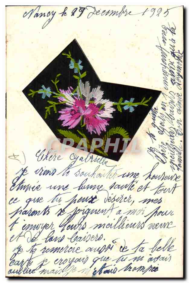 CPA Fantaisie Toilee Fleurs  — Rückseite
