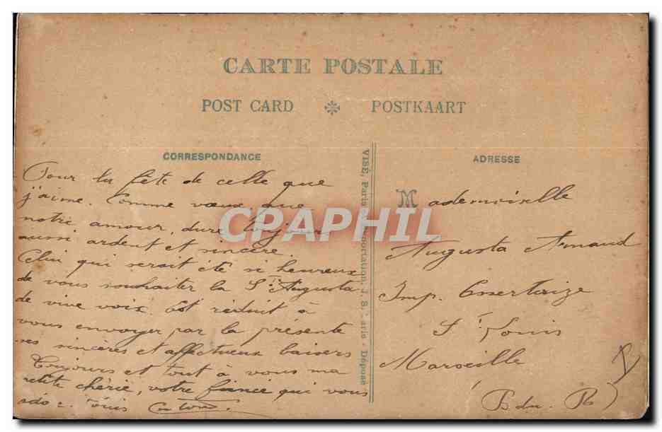 CPA Fantaisie Toilee Fleurs  — Rückseite