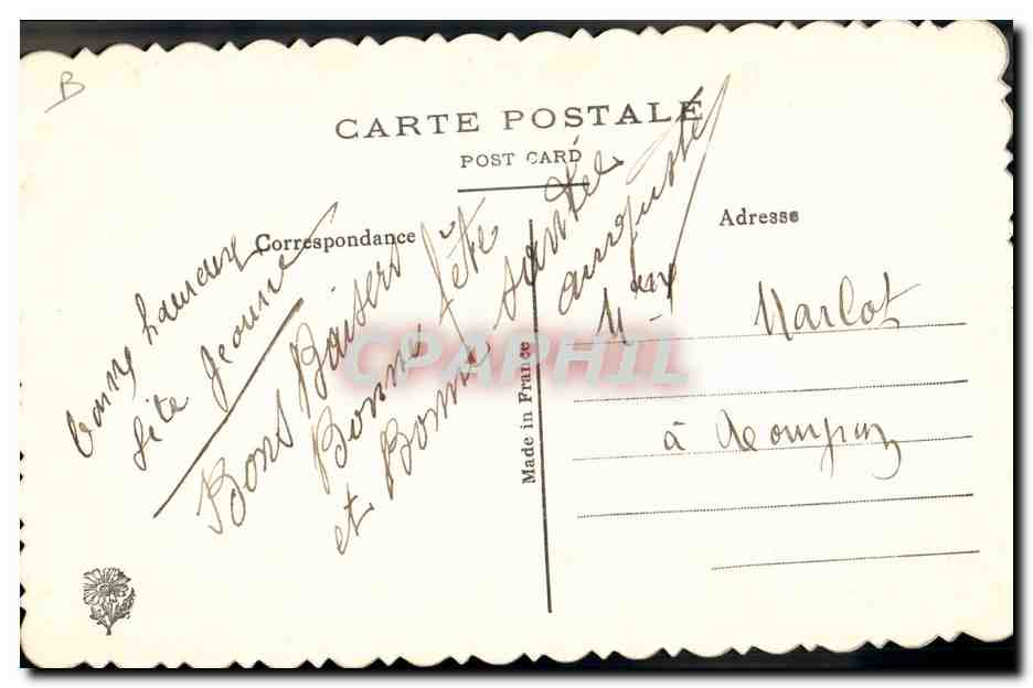 CPA Fantaisie Toilee Fleurs Fer a cheval — Rückseite
