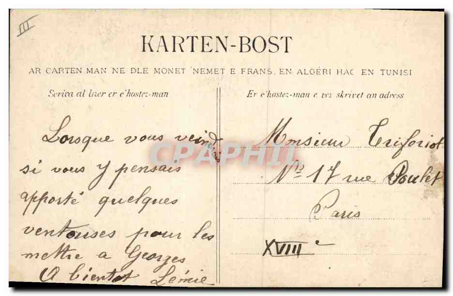 CPA Folklore Jeunes Bretons Frere et soeur — Verso