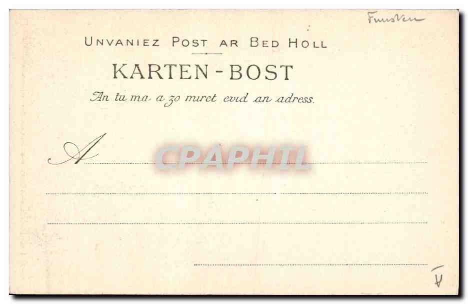 CPA Folklore Femme et enfant de Chateaulin  — Verso