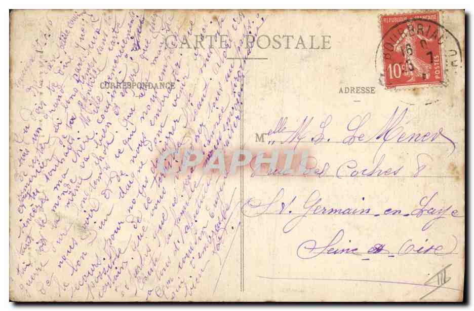CPA Folklore Le jeune Breton vous salue — Verso
