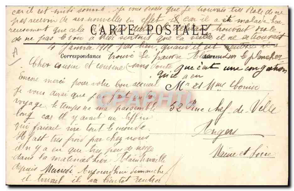 CPA Folklore Jeune fille de Quimper — Verso