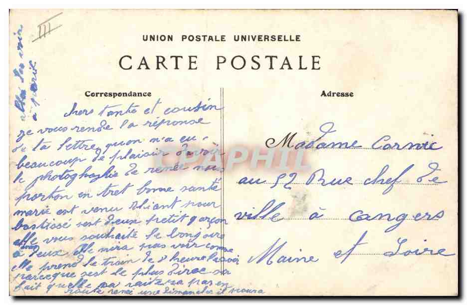 CPA Folklore Rosporden Le tablier neuf  — Verso