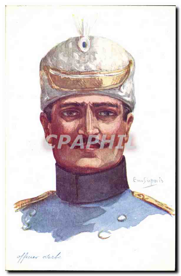 CPA Fantaisie Illustrateur Dupuis Militaria Officier serbe